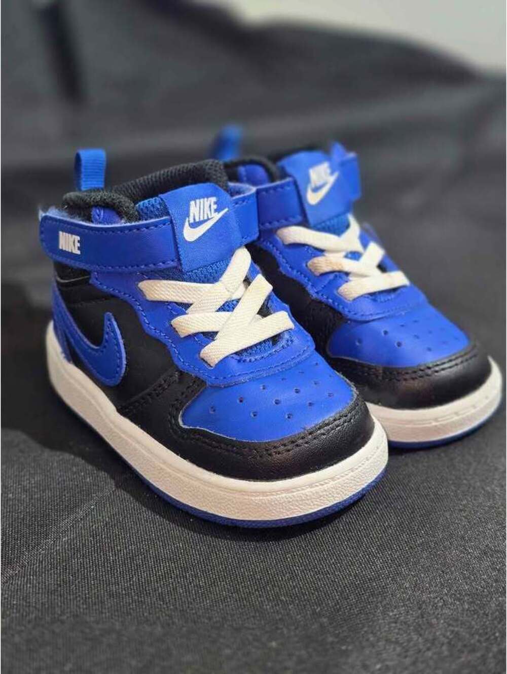 Nike Court Borough Mid 2 ‘Blk/Game Royal’ Toddler Sneakers DM8874-001- SZ 5 C